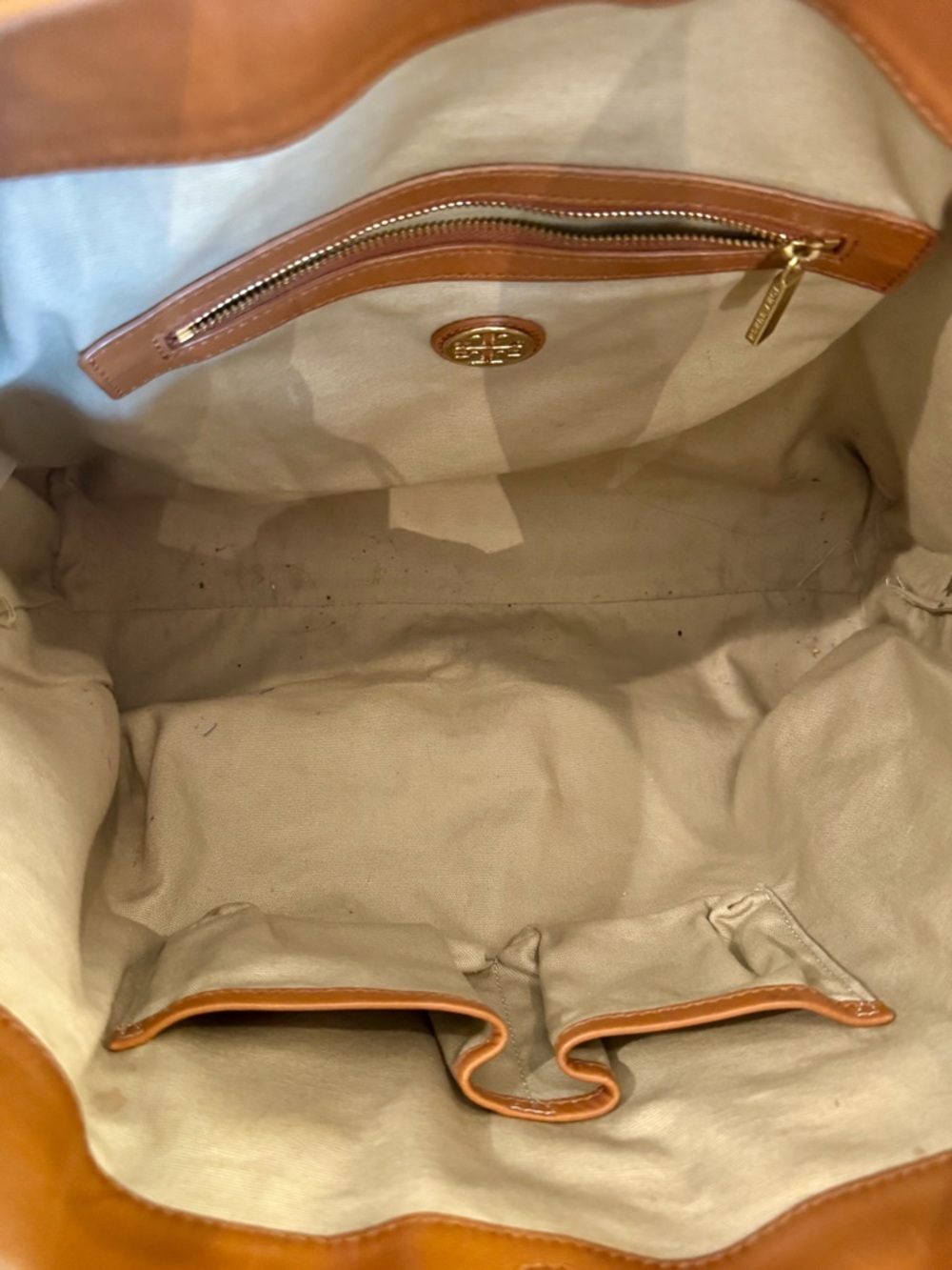 Tory Burch Tan Leather Shoulder & Crossbody Tote - Picture 4 of 8
